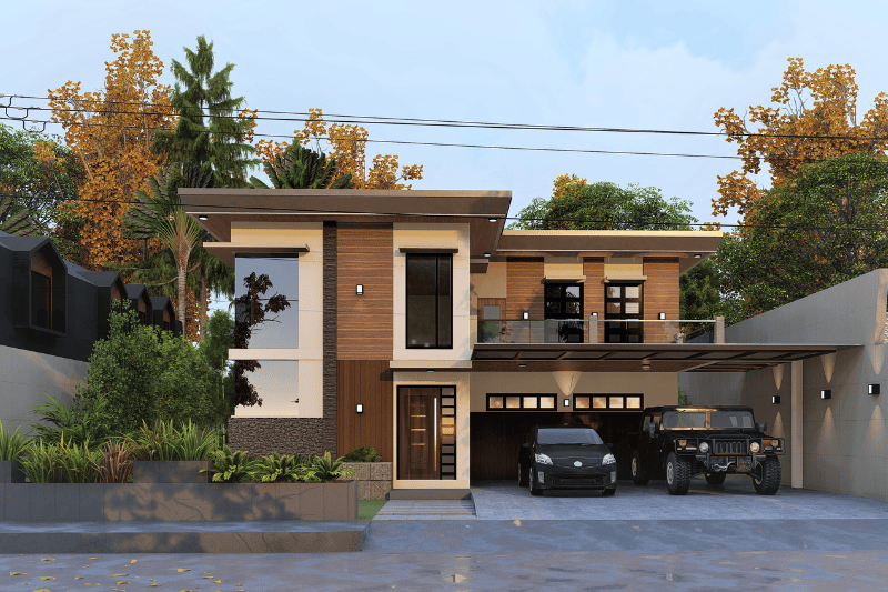 casa café residencial con estacionamiento, ambiente cómodo y natural